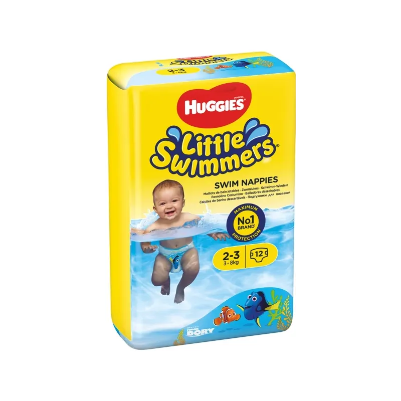 HUGGIES Little Swimmers autiņbiksītes peldēšanai 2-3, 3-8kg, 12gab