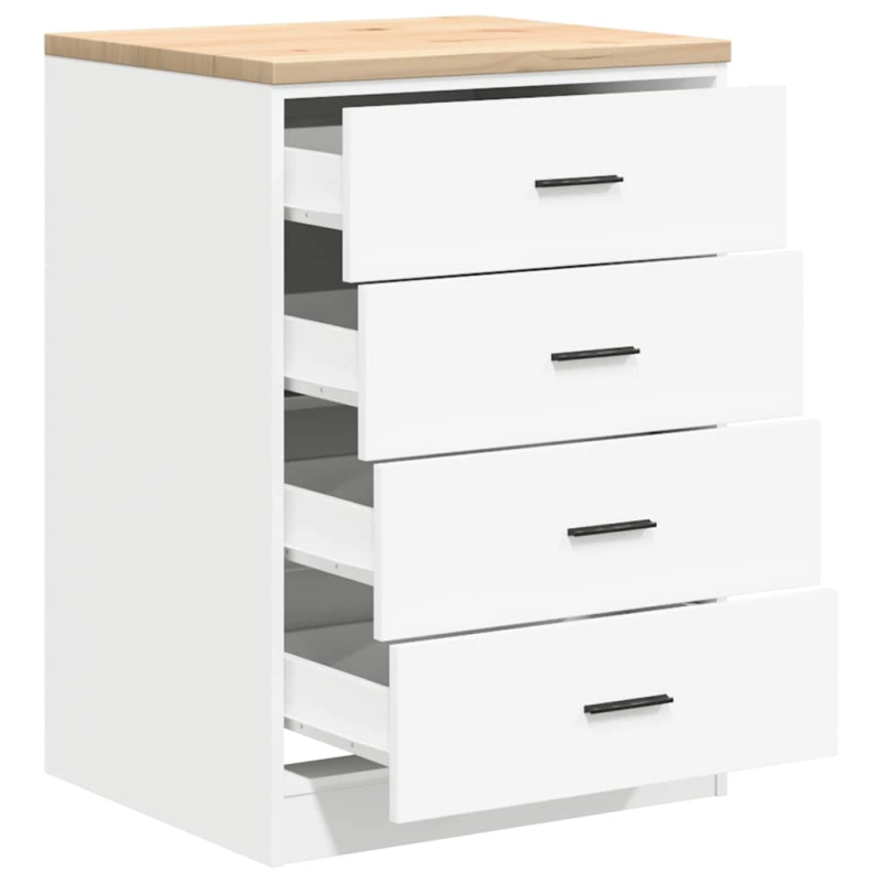 vidaXL Garāžas glabāšanas skapis, balts, 60x51x85 cm priedes masīvkoks