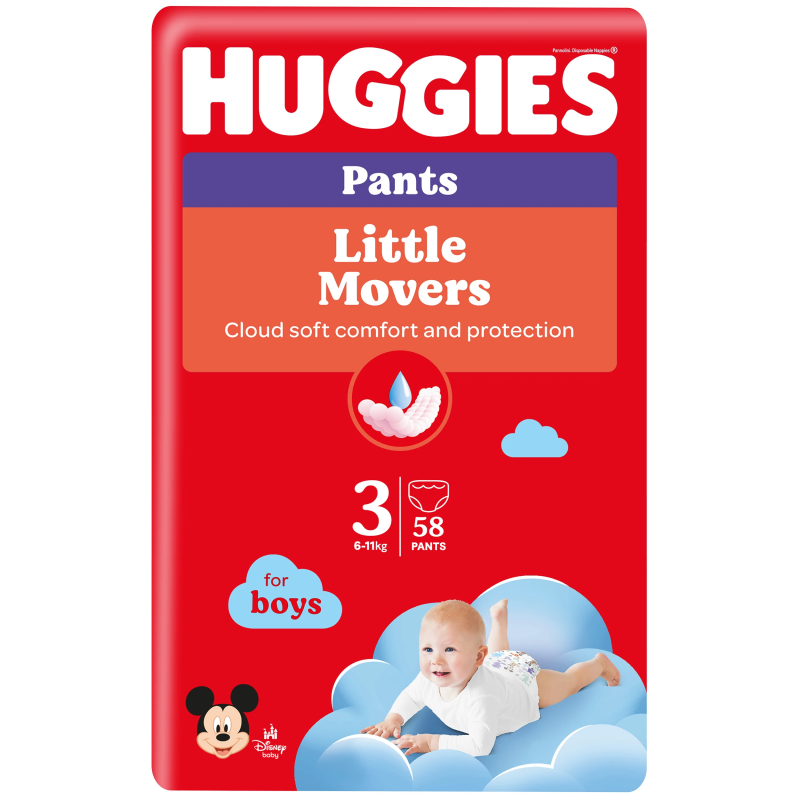 Huggies autiņbiksītes Nr.3 zēniem ,58 gab.,