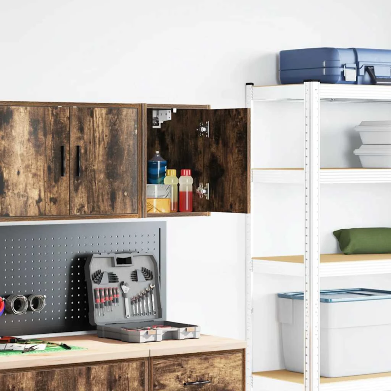 vidaXL Garāžas sienas skapis Kūpināta ozola inženierijas koks