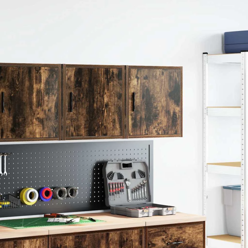 vidaXL garāžas sienas skapji, 2gab., ozolkoka krāsa, inženierijas koks