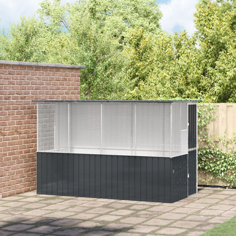 vidaXL Putnu būris Antracīts 315 x 167 x 200 cm Cinkots tērauds