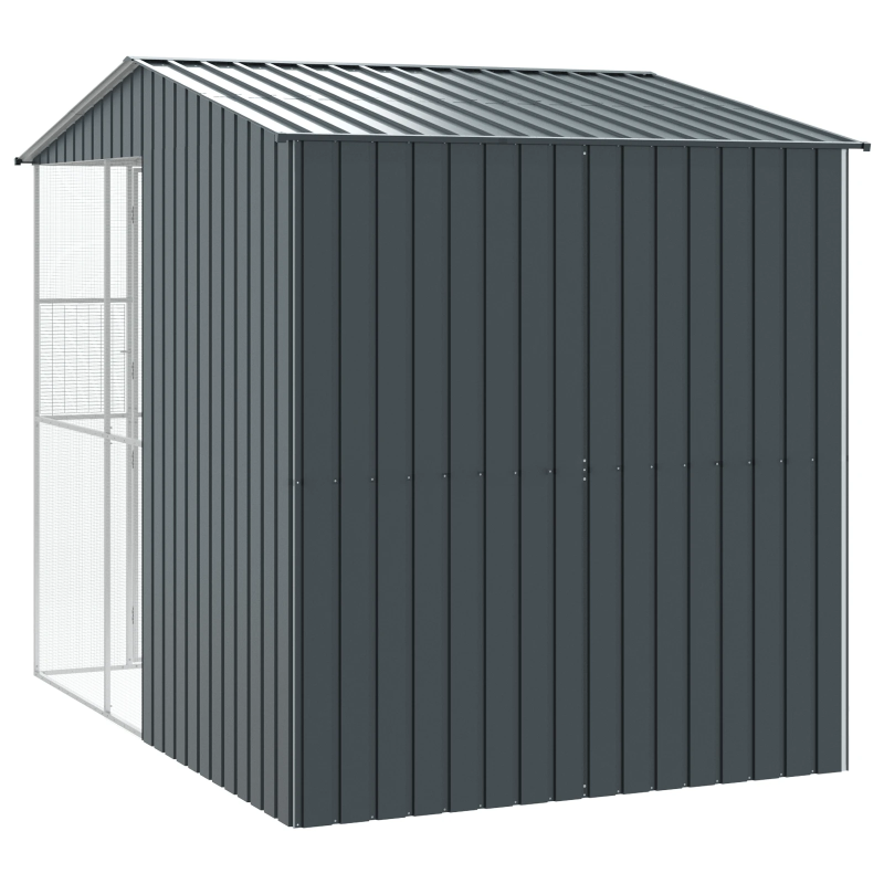 vidaXL Putnu būris Antracīts 215 x 310 x 247 cm Cinkots tērauds