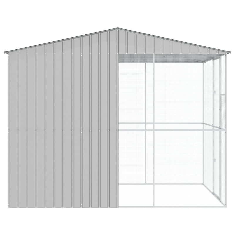 vidaXL Putnu būris Pelēka 215 x 310 x 247 cm Cinkots tērauds