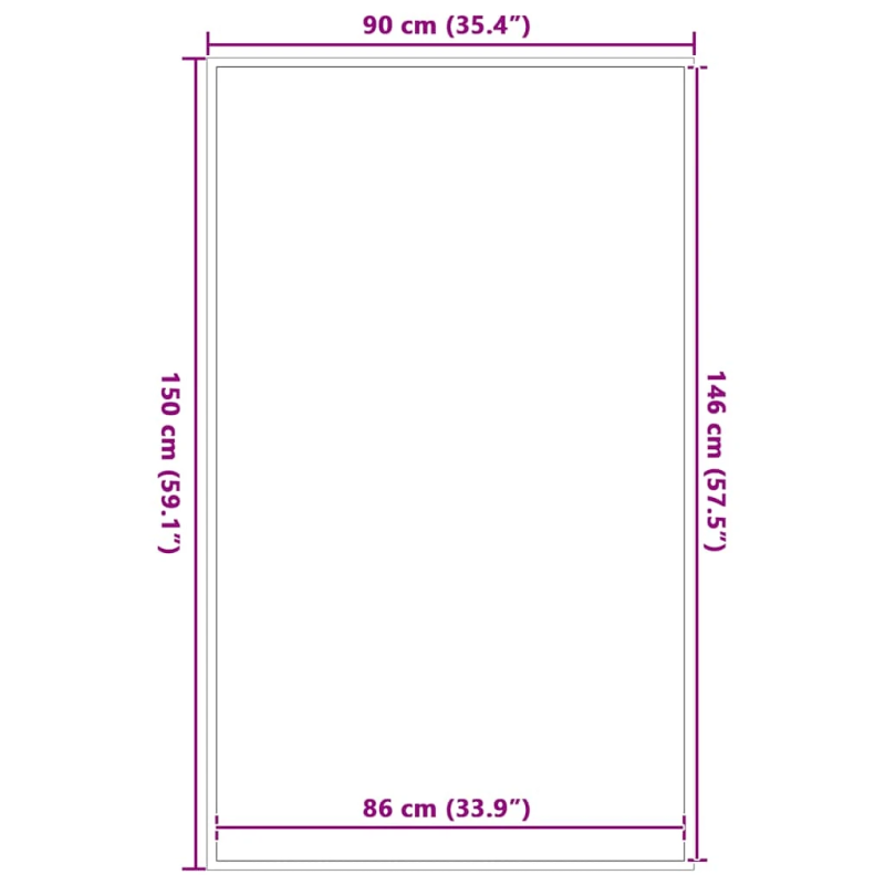vidaXL durvju paklājs, antracītpelēks, 90x150 cm