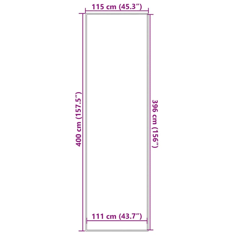 vidaXL durvju paklājs, melns, 115x400 cm