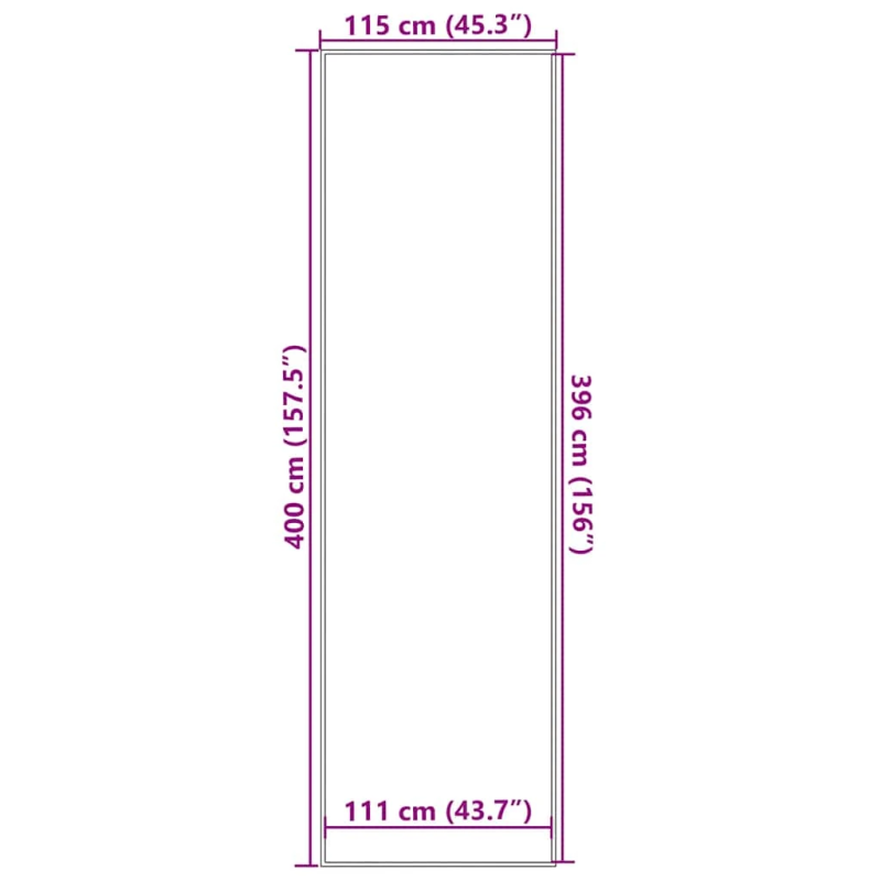 vidaXL durvju paklājs, brūns, 115x400 cm