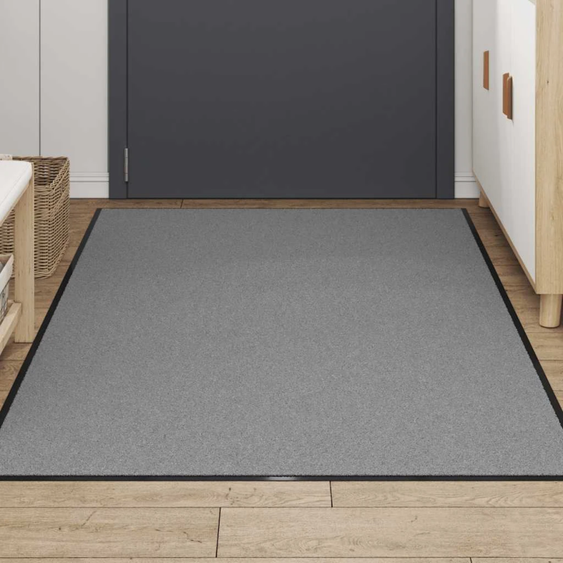 vidaXL durvju paklājs, pelēks, 115x200 cm