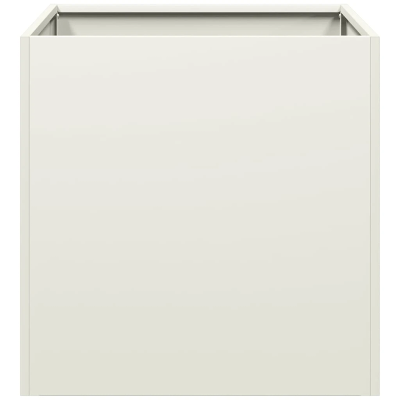 vidaXL puķu kaste, balta, 40x40x40 cm, auksti velmēts tērauds