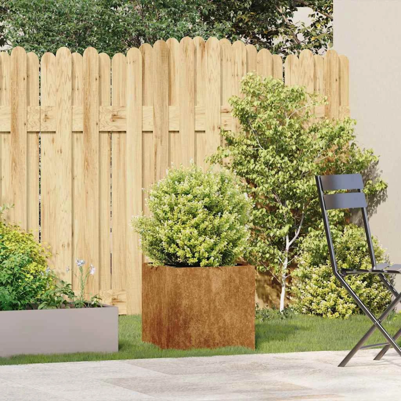 vidaXL puķu kaste, rūsas, 40x40x40 cm, izturīgs tērauds