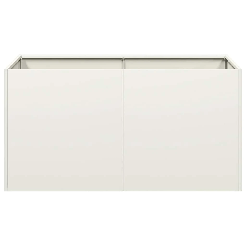 vidaXL puķu kaste, balta, 80x40x40 cm, auksti velmēts tērauds