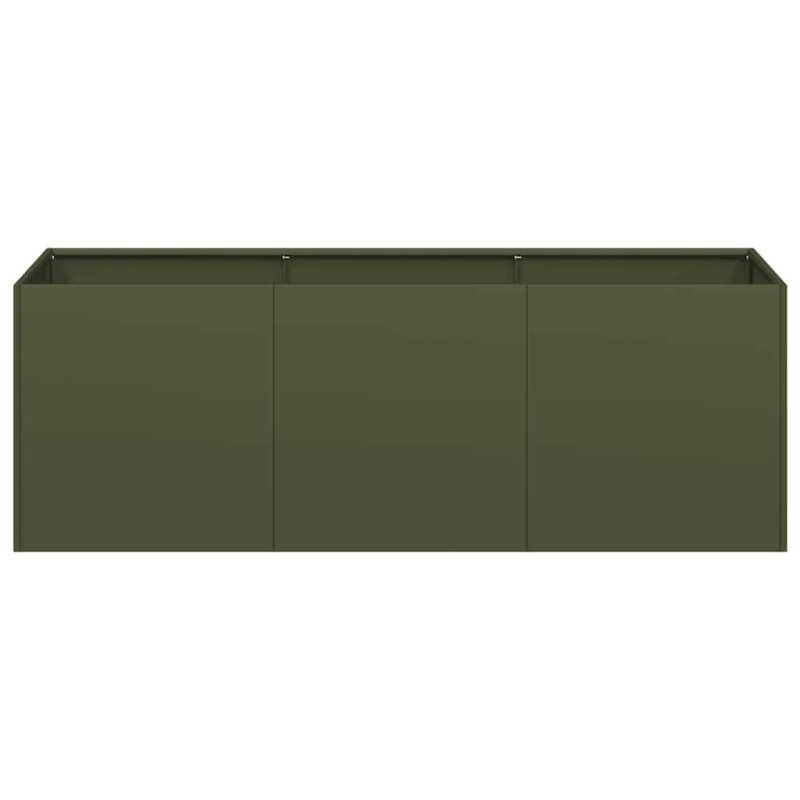 vidaXL puķu kaste, olīvzaļa, 120x40x40 cm, auksti velmēts tērauds