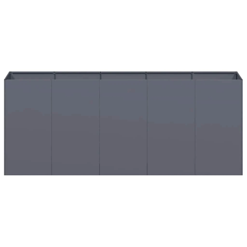 vidaXL puķu kaste, pelēka, 200x40x80 cm, auksti velmēts tērauds