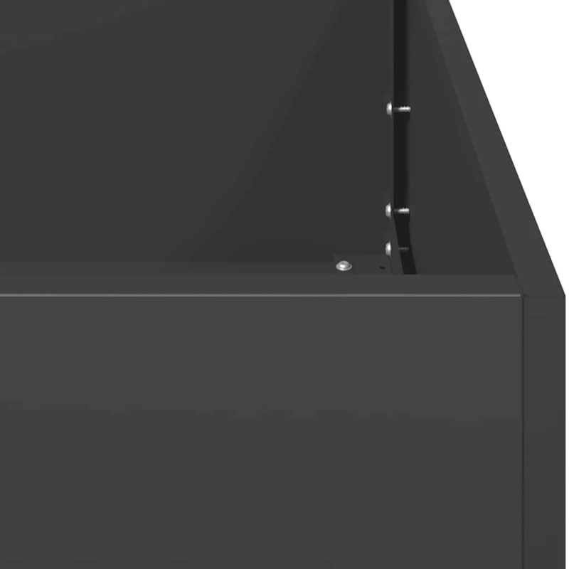 vidaXL puķu kaste, melna, 40x80x40 cm, auksti velmēts tērauds