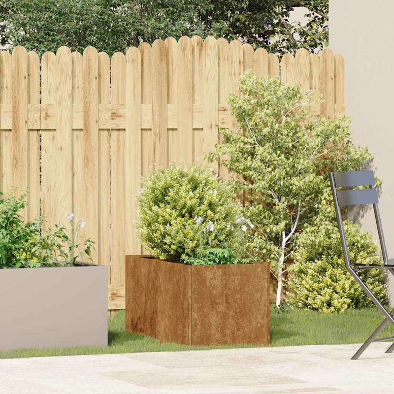 vidaXL puķu kaste, rūsas, 40x80x40 cm, izturīgs tērauds