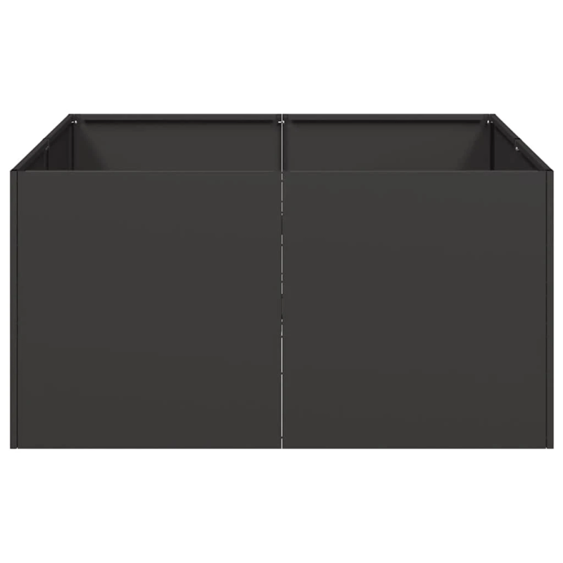 vidaXL puķu kaste, melna, 80x80x40 cm, auksti velmēts tērauds
