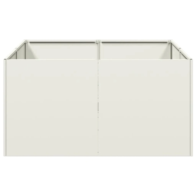 vidaXL puķu kaste, balta, 80x80x40 cm, auksti velmēts tērauds