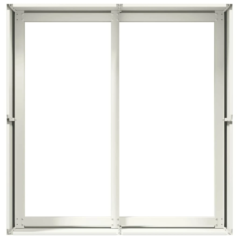 vidaXL puķu kaste, balta, 80x80x40 cm, auksti velmēts tērauds