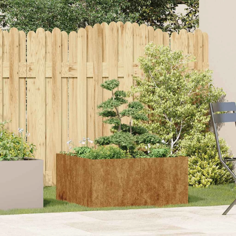 vidaXL puķu kaste, rūsas, 80x80x40 cm, izturīgs tērauds