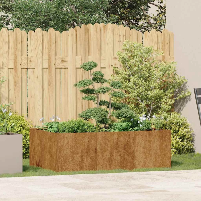 vidaXL puķu kaste, rūsas, 120x80x40 cm, izturīgs tērauds