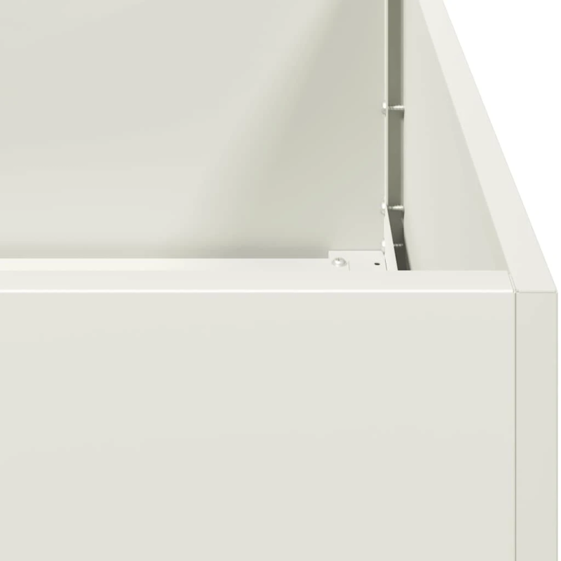 vidaXL puķu kaste, balta, 200x80x40 cm, tērauds