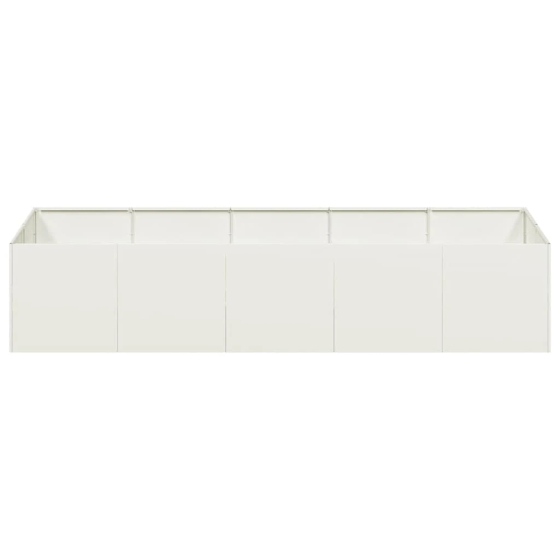 vidaXL puķu kaste, balta, 200x80x40 cm, tērauds