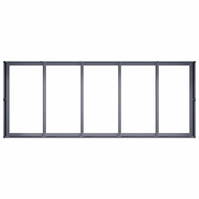 vidaXL puķu kaste, pelēka, 200x80x40 cm, tērauds