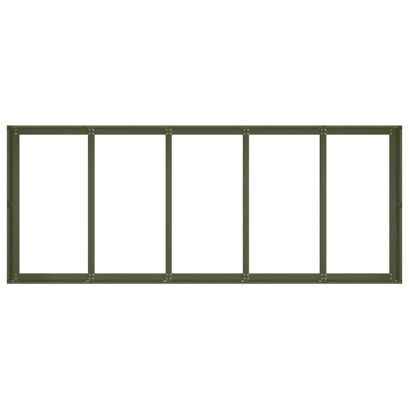 vidaXL puķu kaste, olīvzaļa, 200x80x40 cm, tērauds