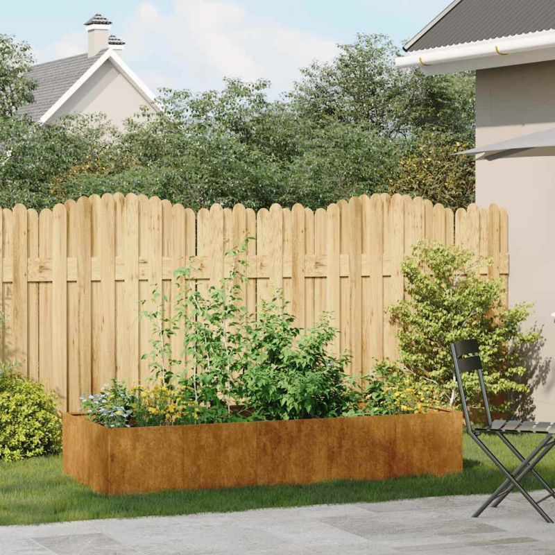 vidaXL puķu kaste, rūsas, 200x80x40 cm, izturīgs tērauds