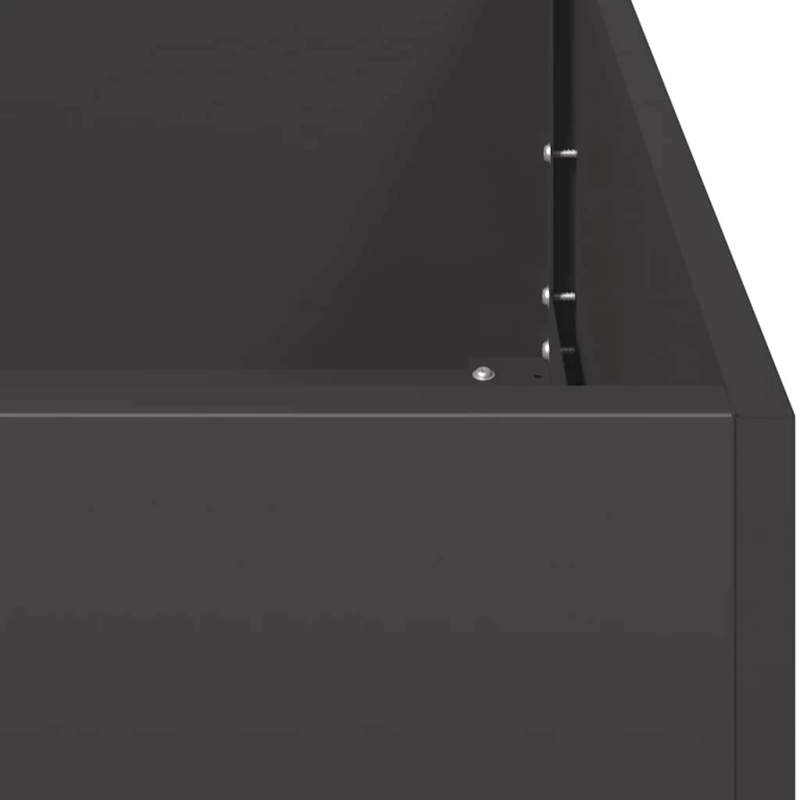 vidaXL puķu kaste, melna, 40x80x80 cm, tērauds