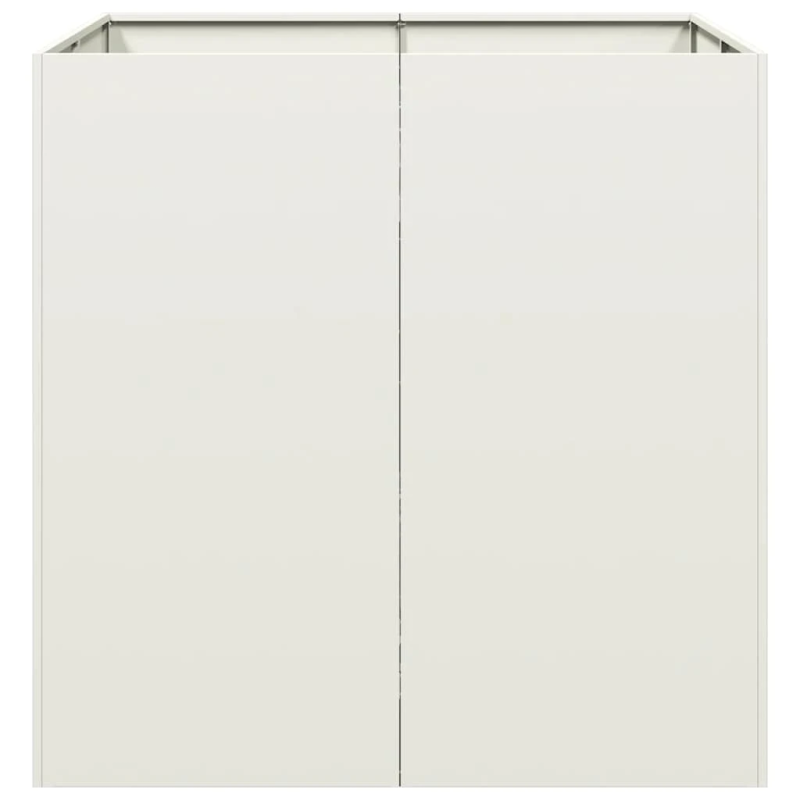 vidaXL puķu kaste, balta, 80x80x80 cm, tērauds