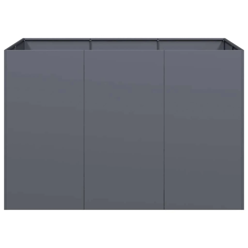 vidaXL puķu kaste, pelēka, 120x80x80 cm, tērauds