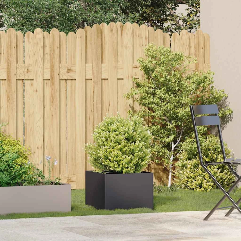 vidaXL puķu kaste, melna, 40x40x30 cm, tērauds