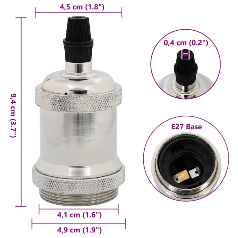 vidaXL Lampu turētāji 2 gab Satin Nickel E27