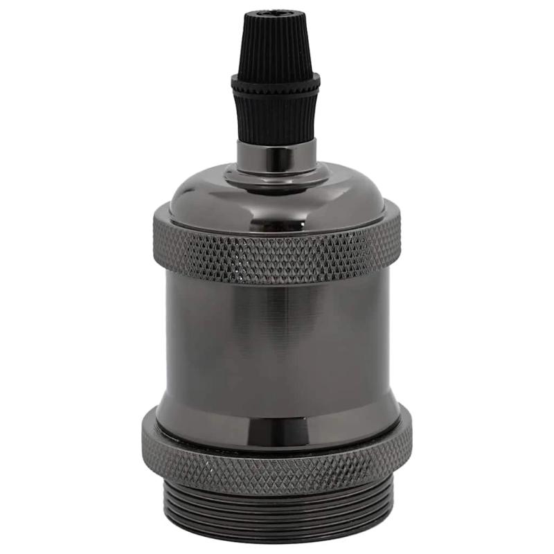 vidaXL Lampu turētāji 2 gab Glossy Black E27