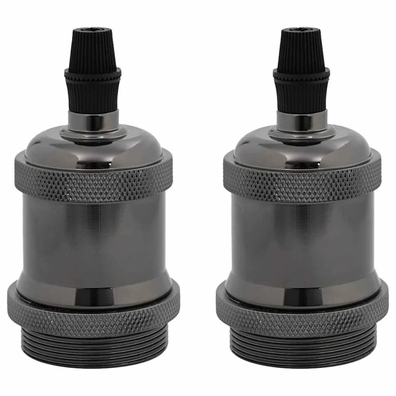 vidaXL Lampu turētāji 2 gab Glossy Black E27