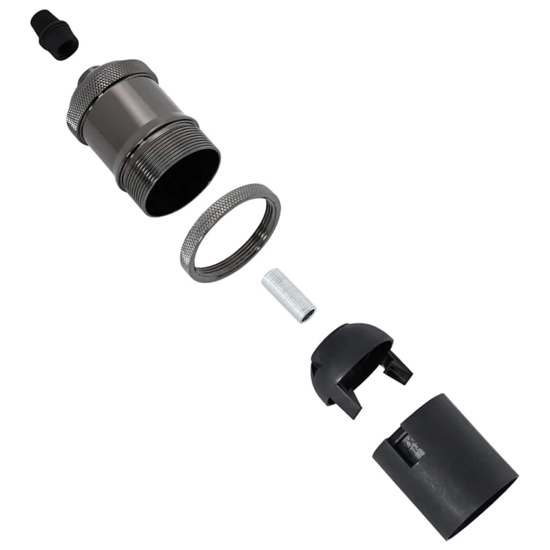 vidaXL Lampu turētāji 2 gab Glossy Black E27