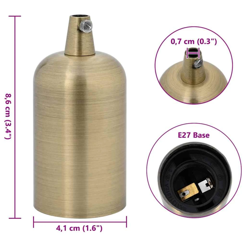 vidaXL Lampu turētāji 2 gab Bronze E27