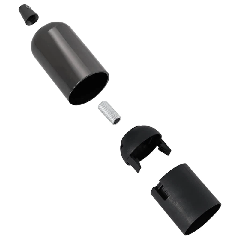 vidaXL Lampu turētāji 2 gab Glossy Black E27