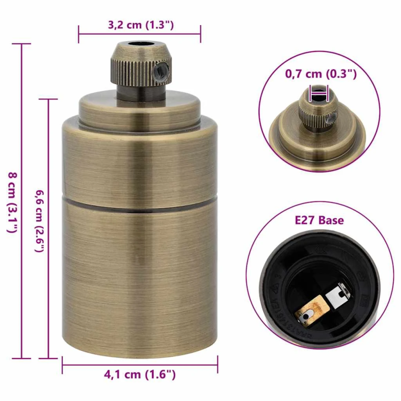 vidaXL Lampu turētāji 2 gab Bronze E27