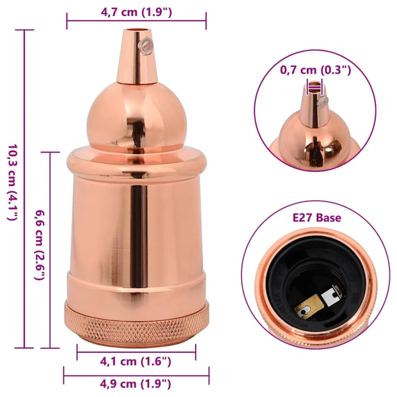 vidaXL Lampu turētāji 2 gab Rose Gold E27
