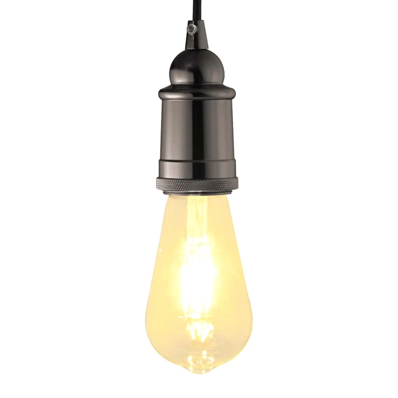vidaXL Lampu turētāji 2 gab Glossy Black E27