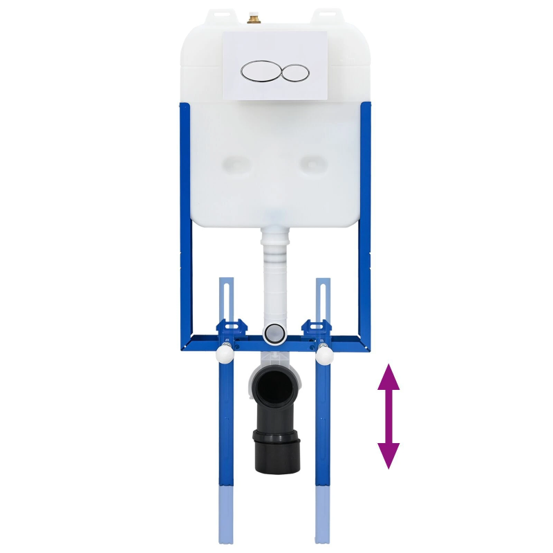 vidaXL Ūdens tvertnes rāmis Balts 50 x 8 x 131 cm Tērauds