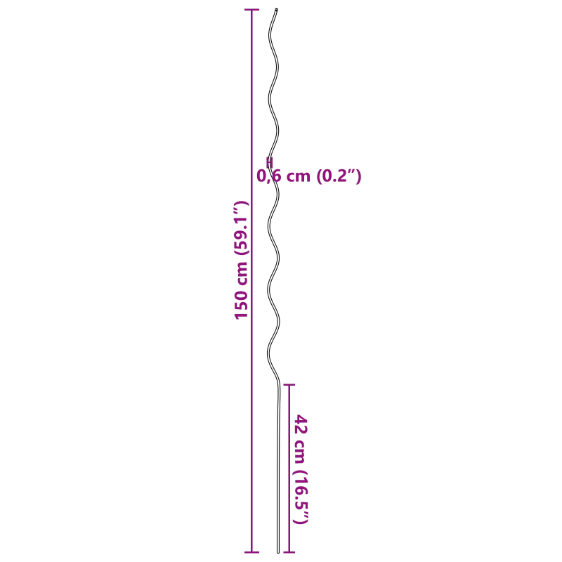 vidaXL Augu atbalsts 20 pcs Sudraba 110 x 0.6 x 0.6 cm Tērauds