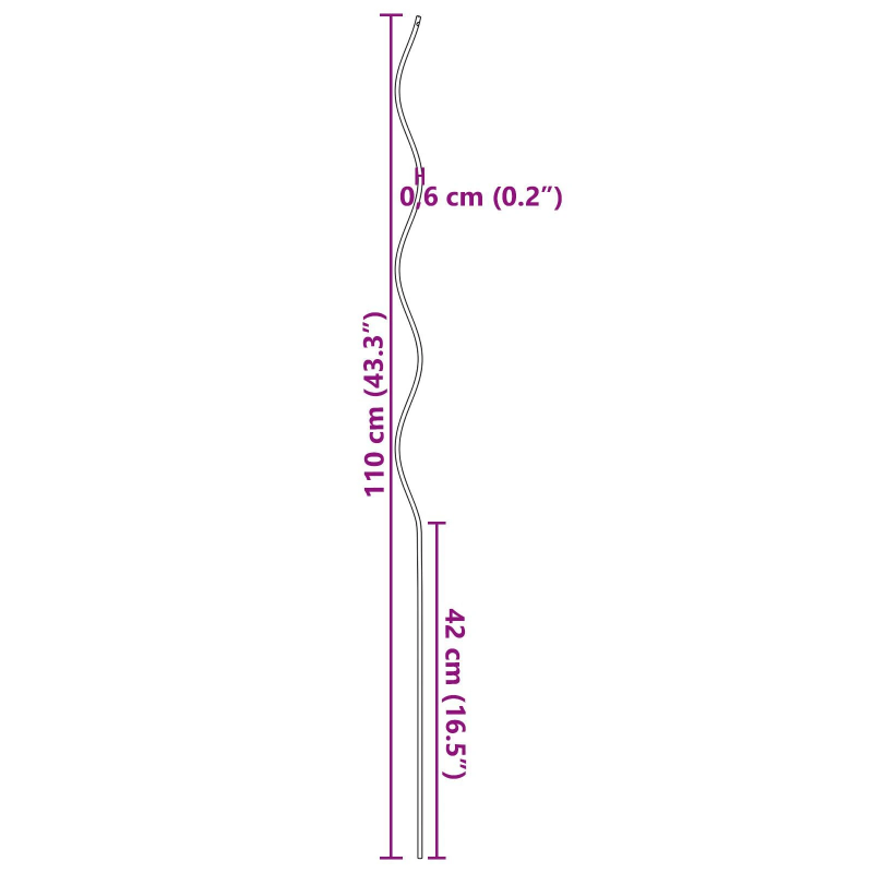 vidaXL Augu atbalsts 50 pcs Zaļa 110 x 0.6 x 0.6 cm Tērauds