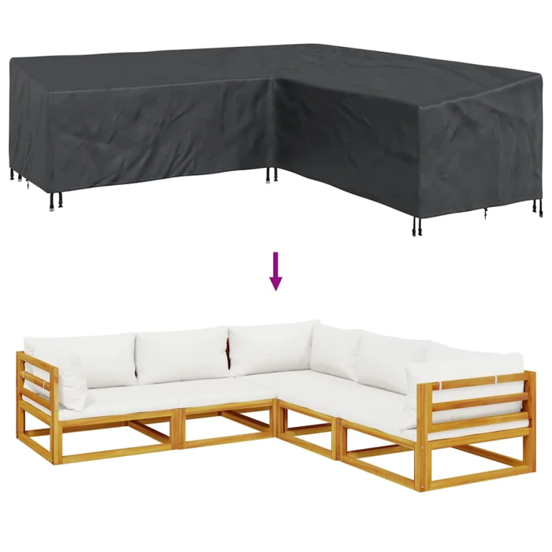 vidaXL Mēbeļu pārklājs Melna 255 x 255 x 80 cm 600D Oksforda audums