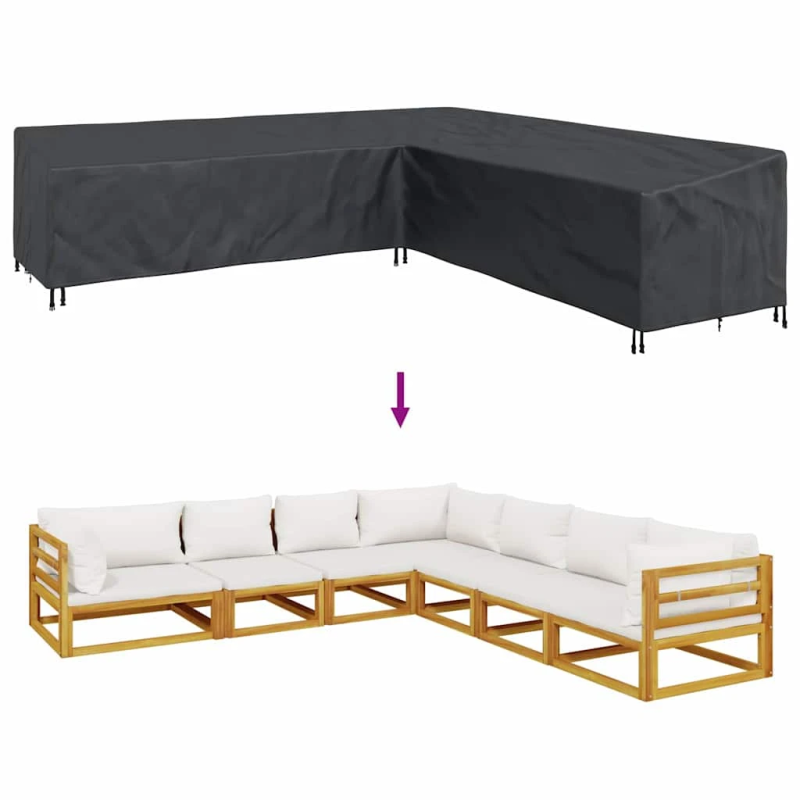 vidaXL Mēbeļu pārklājs Melna 300 x 300 x 80 cm 210D Oksforda audums