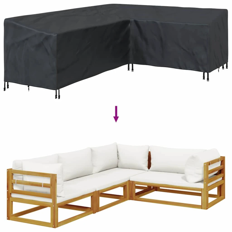 vidaXL Mēbeļu pārklājs Melna 250 x 180 x 80 cm 600D Oksforda audums