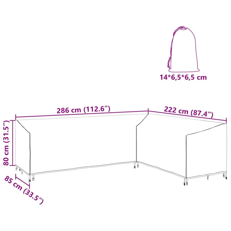 vidaXL Mēbeļu pārklājs Melna