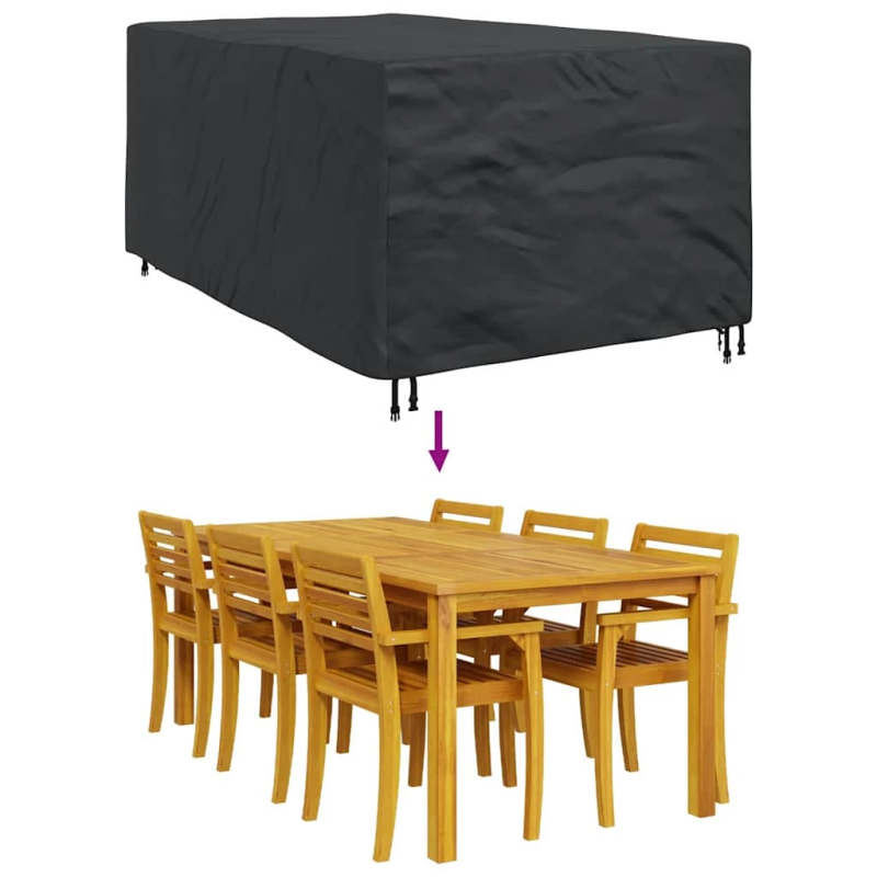 vidaXL Mēbeļu pārklājs Vienkrāsains Melna 143 x 225 x 90 cm 210D